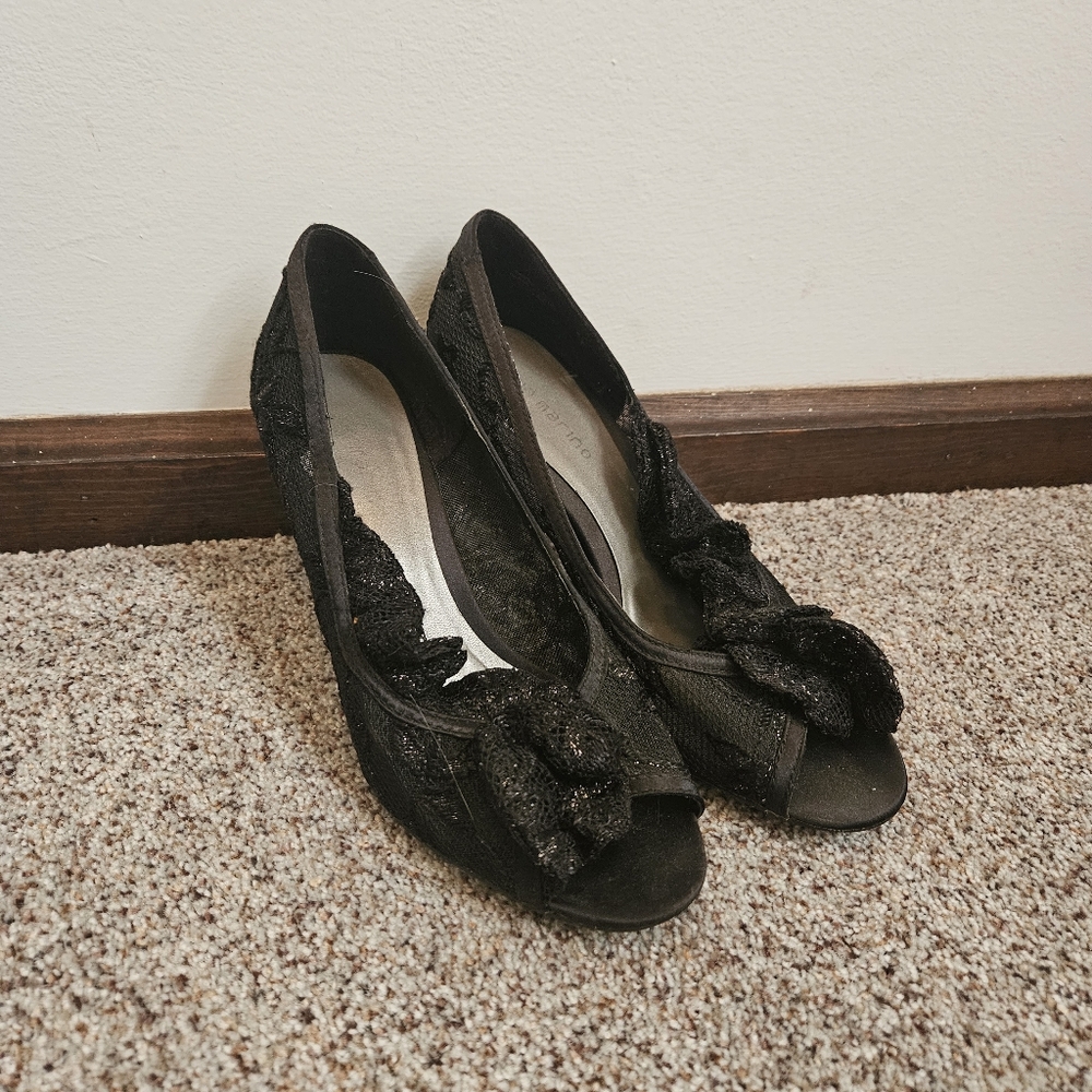 Black Lace Heels